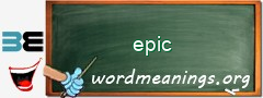 WordMeaning blackboard for epic